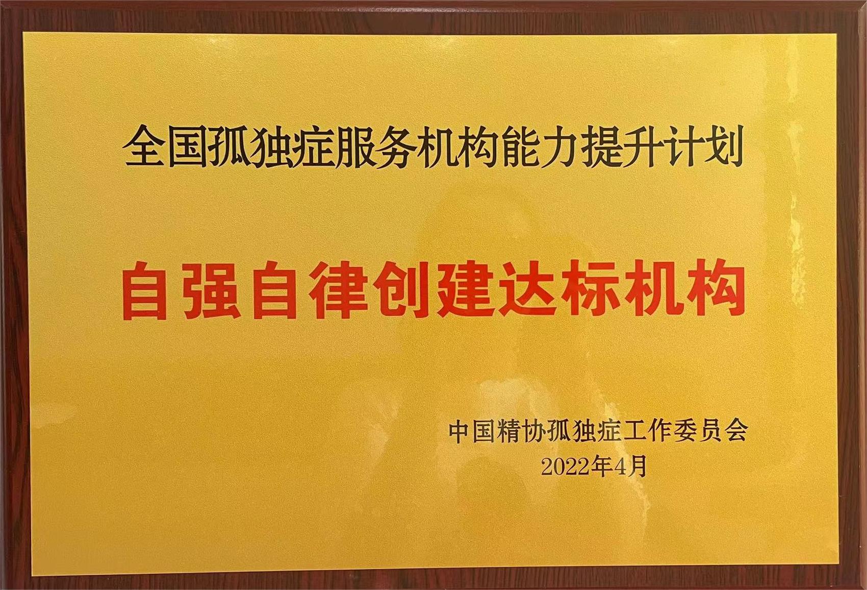 全国孤独症服务机构自强自律创建达标机构